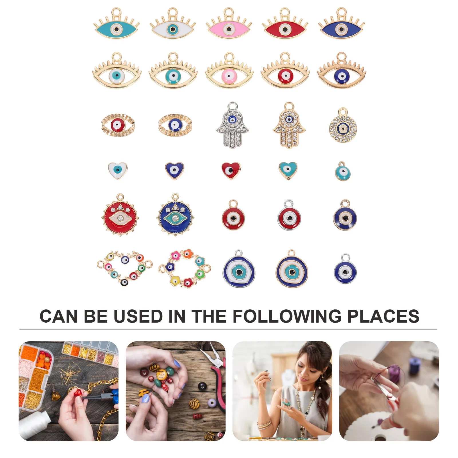 

30Pcs Alloy Eye Shape Pendant Charms Premium DIY Jewelry Making Supplies Earring Necklace Bracelet Keychain Accessories