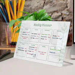 Stereo Acrylic Calendar Board Planner Reusable Magnetic Dry Erase Board Schedule Message Board Display Stand For Home OfficeDesk