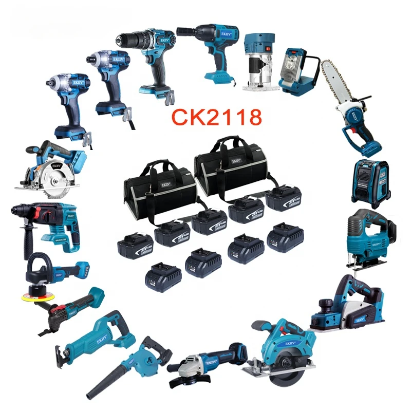 Socket set 15pcs in one 4.0Ah 5.0Ah 6.0Ah 20V 21V makitas lxt1500 15-tool 18-Volt power tools cordless tools combo set kit