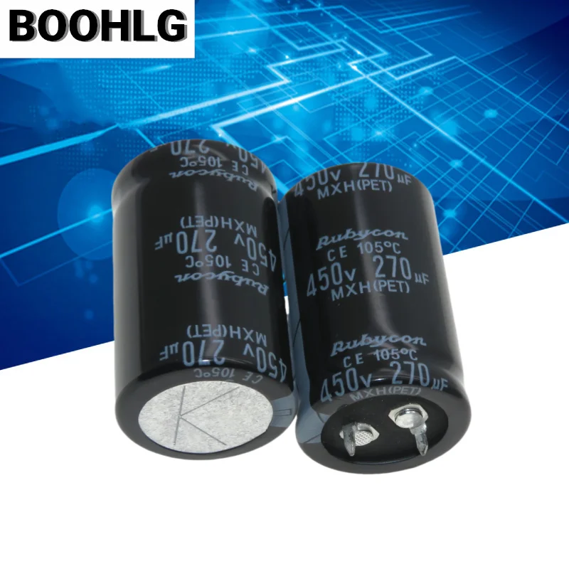 2PCS 270UF 450V Japanese ruby ​​RUBYCON capacitor 450V 270UF