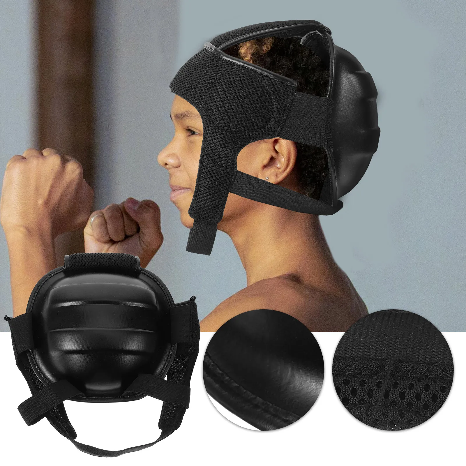 

Headguard for Wrestling and Boxing Breathable Lightweight with Eva Sponge Padding Safe Comfortable Fit for Martial Arts