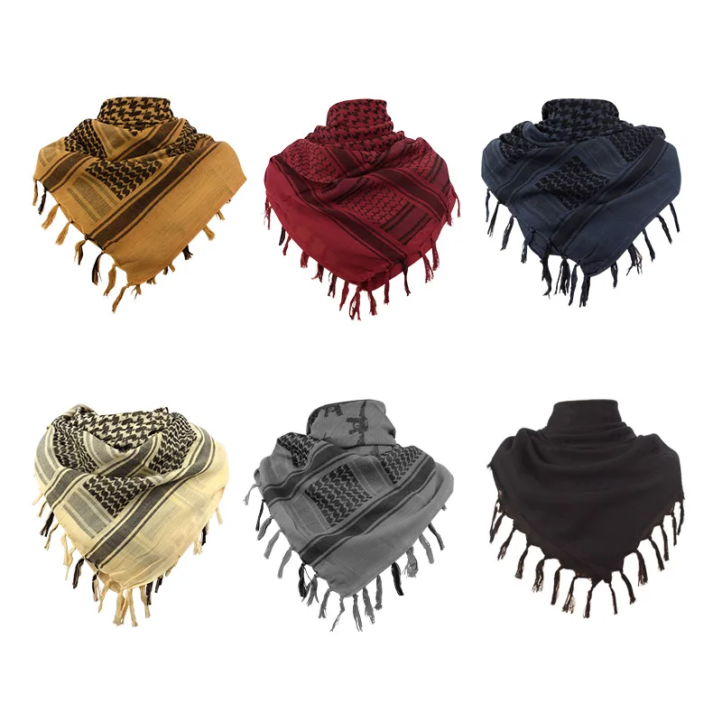 110X110 Arab Square Scarf Tactical Camouflage Muffler Military Fans Outdoor Changeable Thick Warm Windproof Scarf