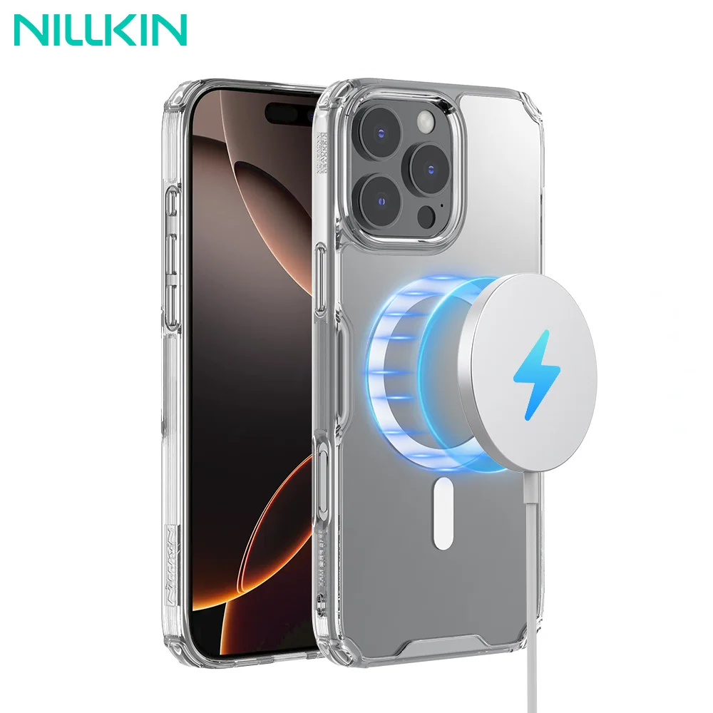 

Чехол Nillkin для iPhone 16 Pro Max MagSafe для iPhone 16 Pro, гибридные классические магнитные чехлы из ТПУ для iPhone 16, прозрачный чехол
