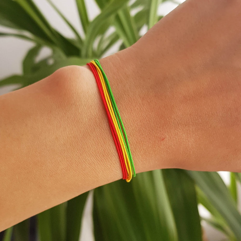 Rasta String Bracelet Set Hippy Thread Bracelet Rastafarian String Boho String Jewelry Surfer Men Bracelet Reggae Men