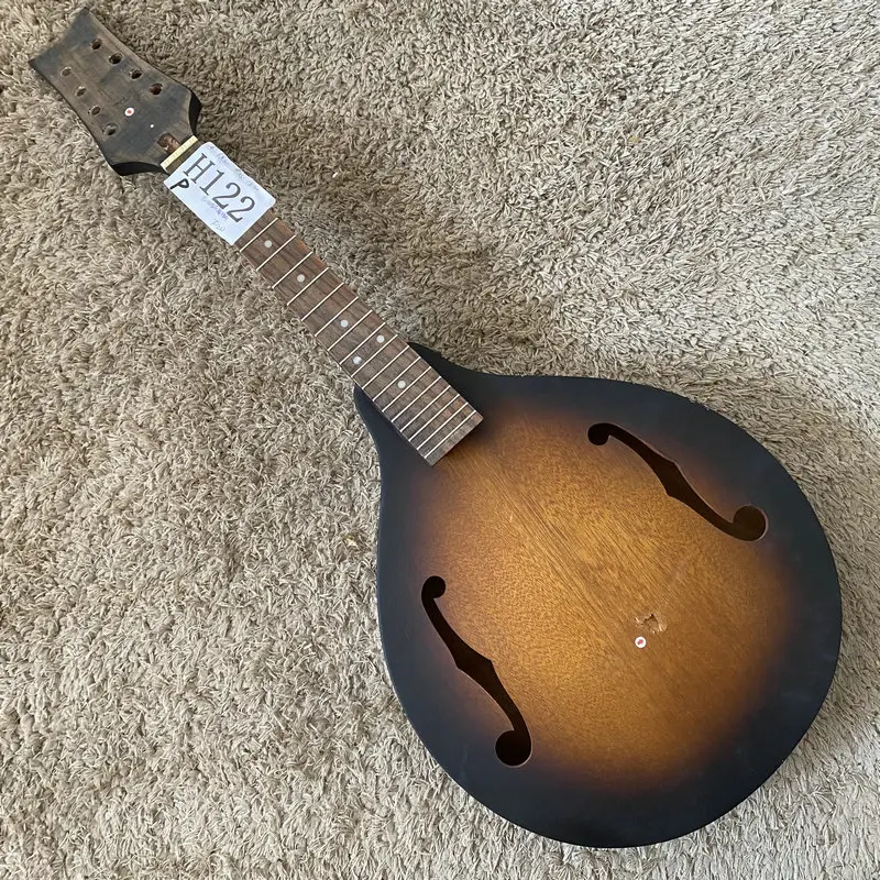 H122 Damaged Body Custom Mandolin Guitar Plywood Spruce with Mahogany Surface Paint Problems for DIY Sales Price