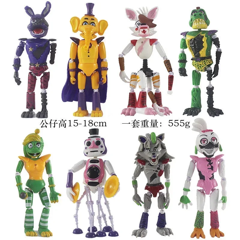 New FNAF Figures Cute Bonnie Bear Five Nights Security Breach Action Figure PVC Model Sundrop Toys Gifts