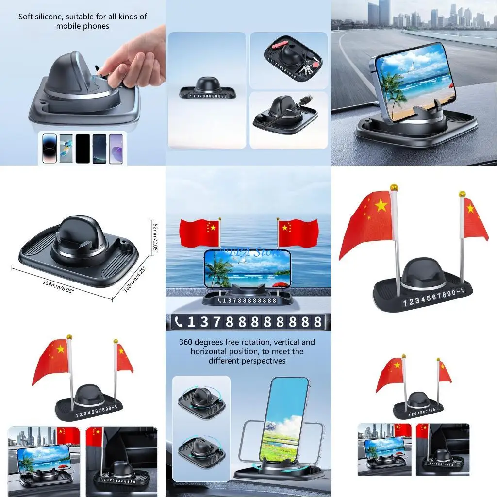 

U13C 360 In Car Holder Dashboard Reusable Non-slip Mat Mount Windscreen