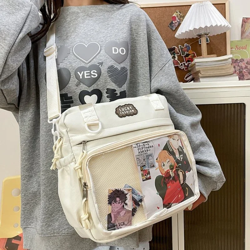 

Multifunctional Shoulder Crossbody Bag with Large Capacity for Students To Attend Classes and Tutoring Tote Bag for Girls