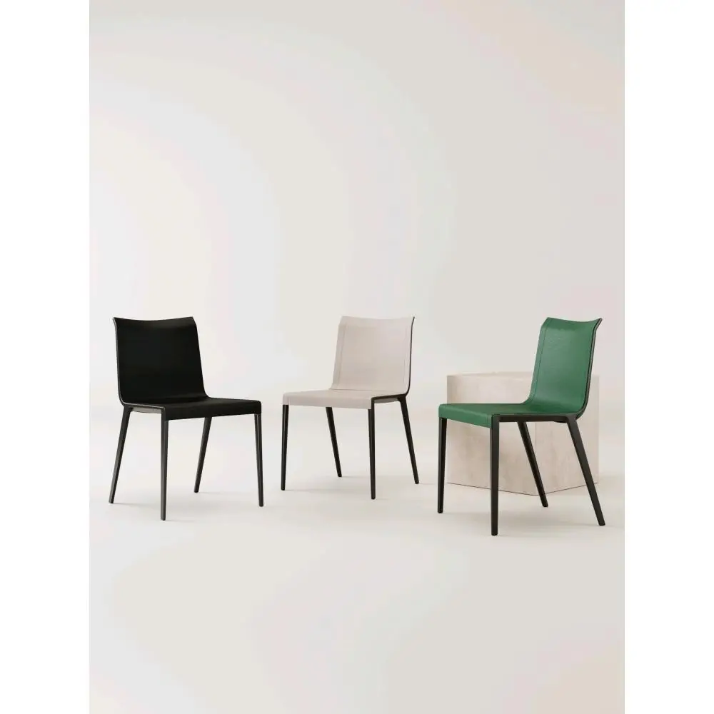 이탈리아 스타일, 다이닝 체어, 가벼운 럭셔리, 안장 가죽, 미니멀리스트, 하이엔드, 천연 가죽, 모던