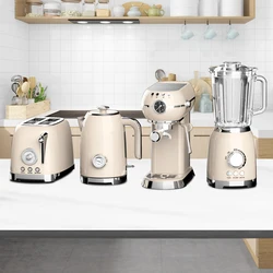 appliance sets Retro Toaster stainless steel electric coffee machine and toaster set