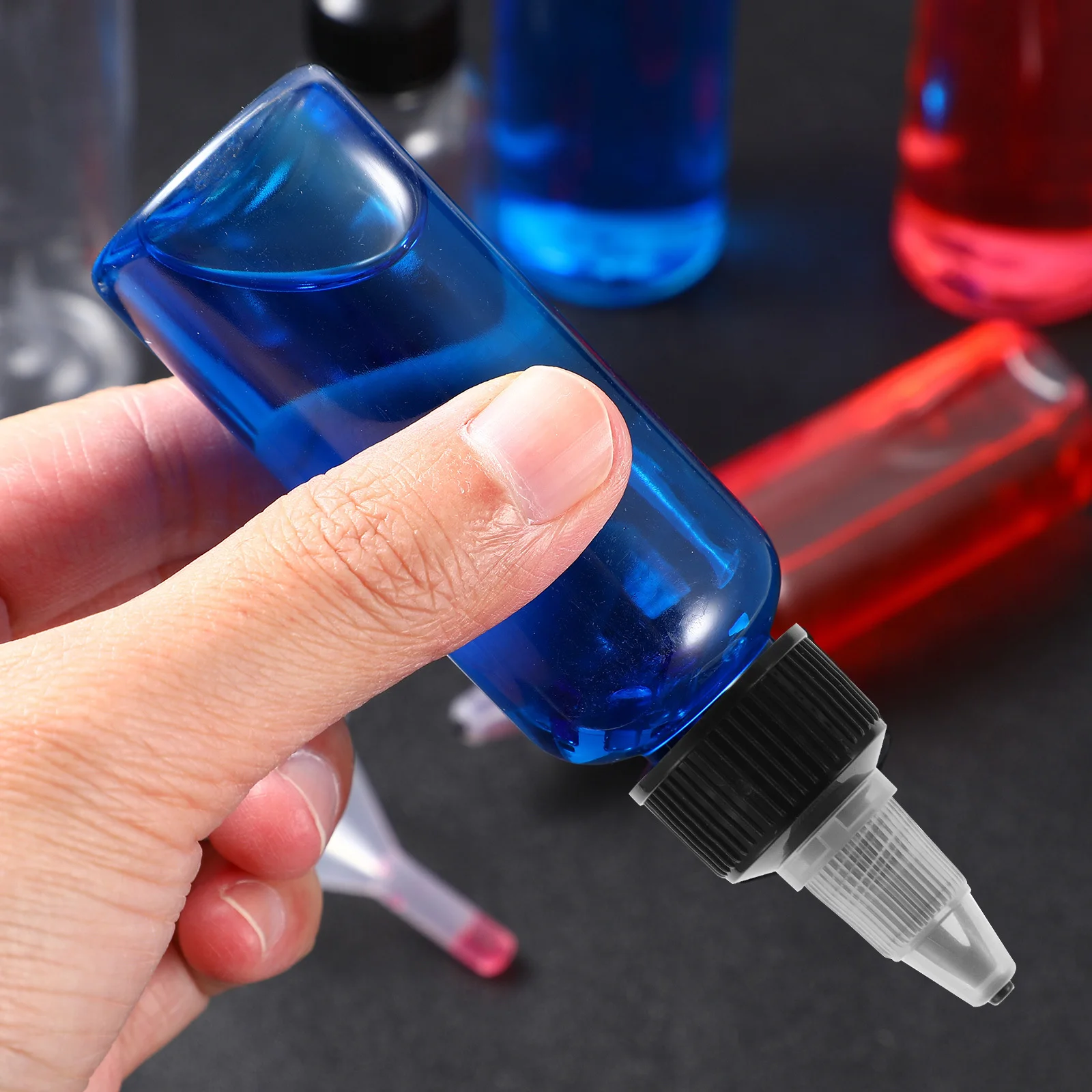 

20Pcs Empty Squeeze Bottles Transparent Plastic Pigment Bottles for DIY Watercolor Paint Ink Dispensing 2 Oz Squeeze Bottle