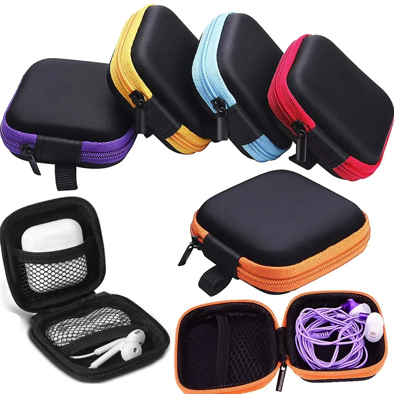 1pc Mini Earphone Protective Bag Box Hard EVA Case Digital Charger Headphone Storage Bag Usb Data Cable Organizer Carrying Pouch