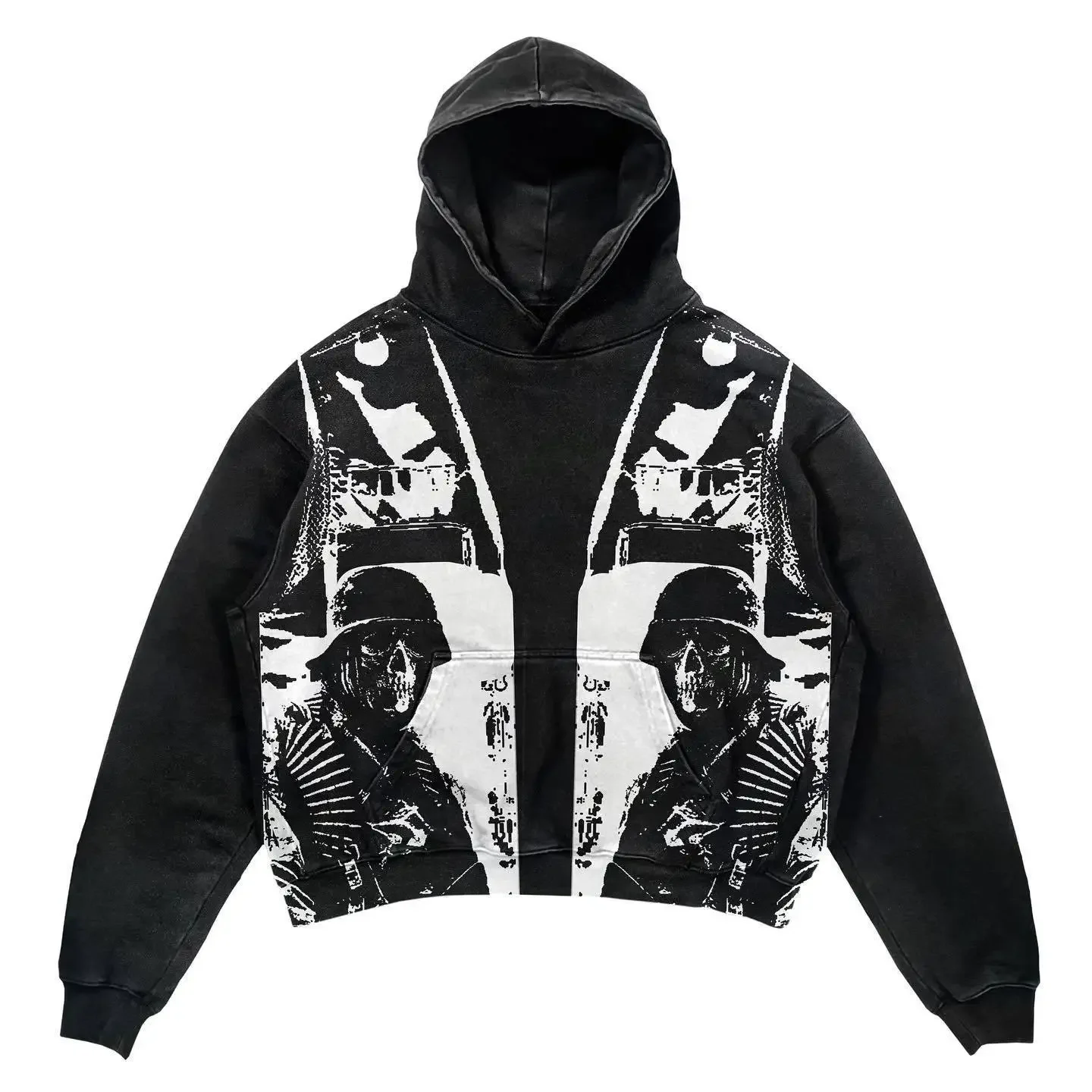 

Gothic casual oversized printed hoodie letter explosion skull print men's clothing fashion men's original stay retro Y2K Hoodies