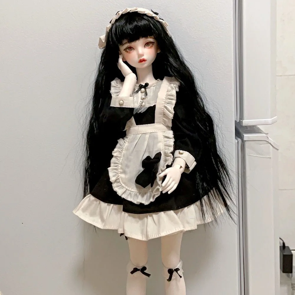 30/45/60cm Doll Clothes for 1/3 1/4 1/6 Bjd SD Doll Clothing Vintage Maid Dress Diy Girl Toys Dress Up Gift Doll Accessories