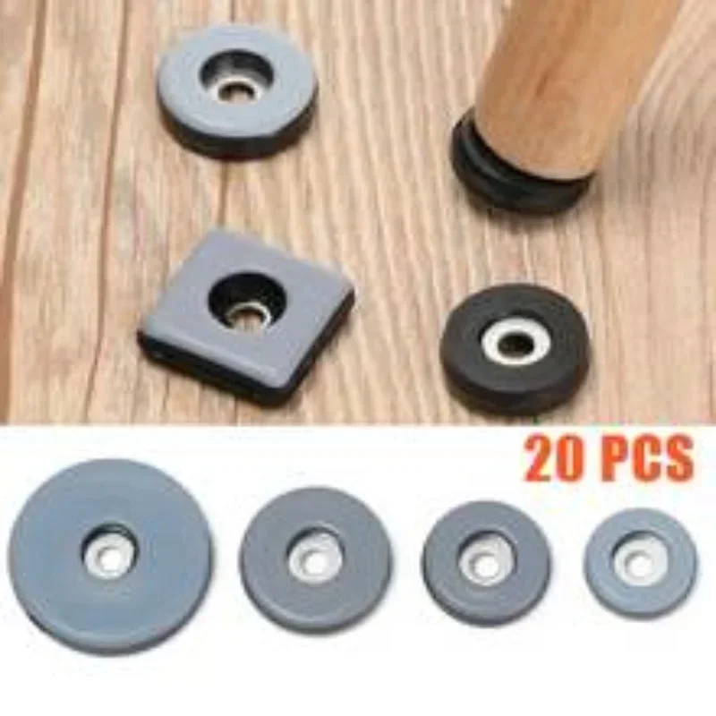 

20PCS Furniture Anti Slip Silent Thick Wear Resistant Foot Mat With Screws Used For Bed Table Sofa Dining Chair Heavy Duty