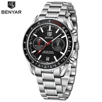 BENYAR 5194 New Moon Luxury Quartz Chronograph Men Watches Sports Waterproof Automatic Watch For Men Luminous Watch Reloj Hombre