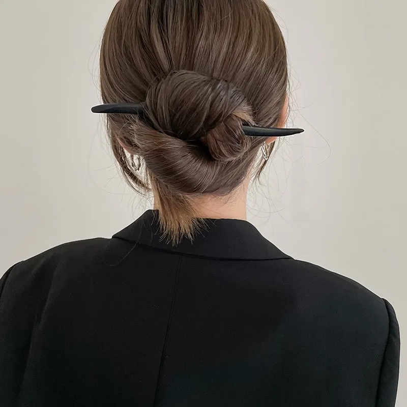 Retro Hair Clips Pins Women Wood Hair Sticks Natural Chopstick Shaped Hairpin Classic Ethnic Girl Hair Accessories Jewelry