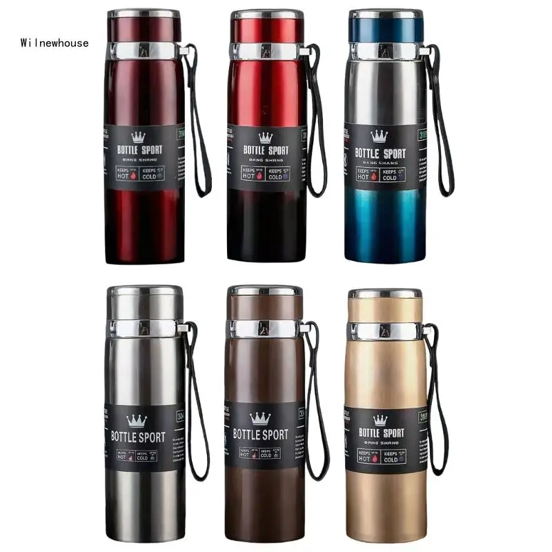 

Portable Thermal Flasks with 1000ml Capacity Insulated Cup Stainless Steel Water Bottles Drink Keep Mug Dropship