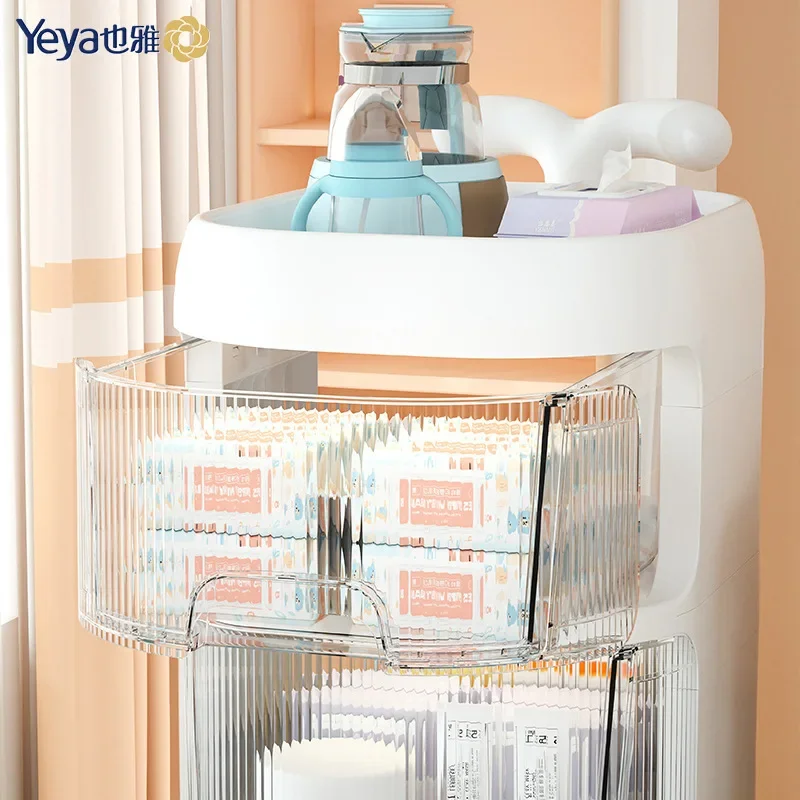 Yaya baby products rack whale trolley floor-to-ceiling multi-layer creative bedside mobile snack storage rack