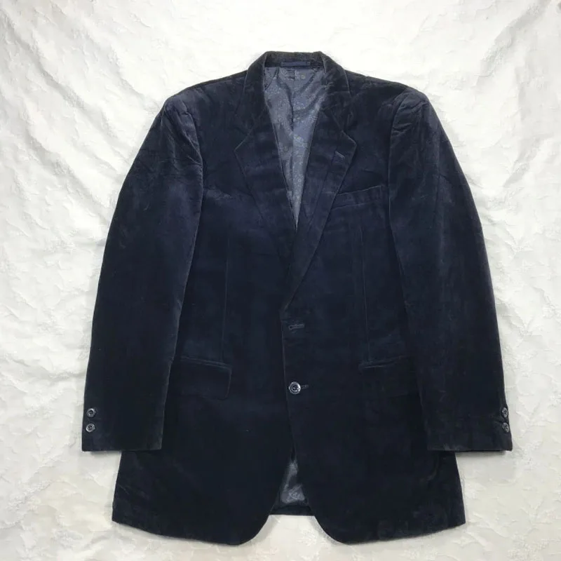 

Винтажные шерстяные твидовые бархатные пальто с отложным воротником и длинными рукавами, классические старые деньги, эстетичная повседневная верхняя одежда, мужской и женский толстый костюм