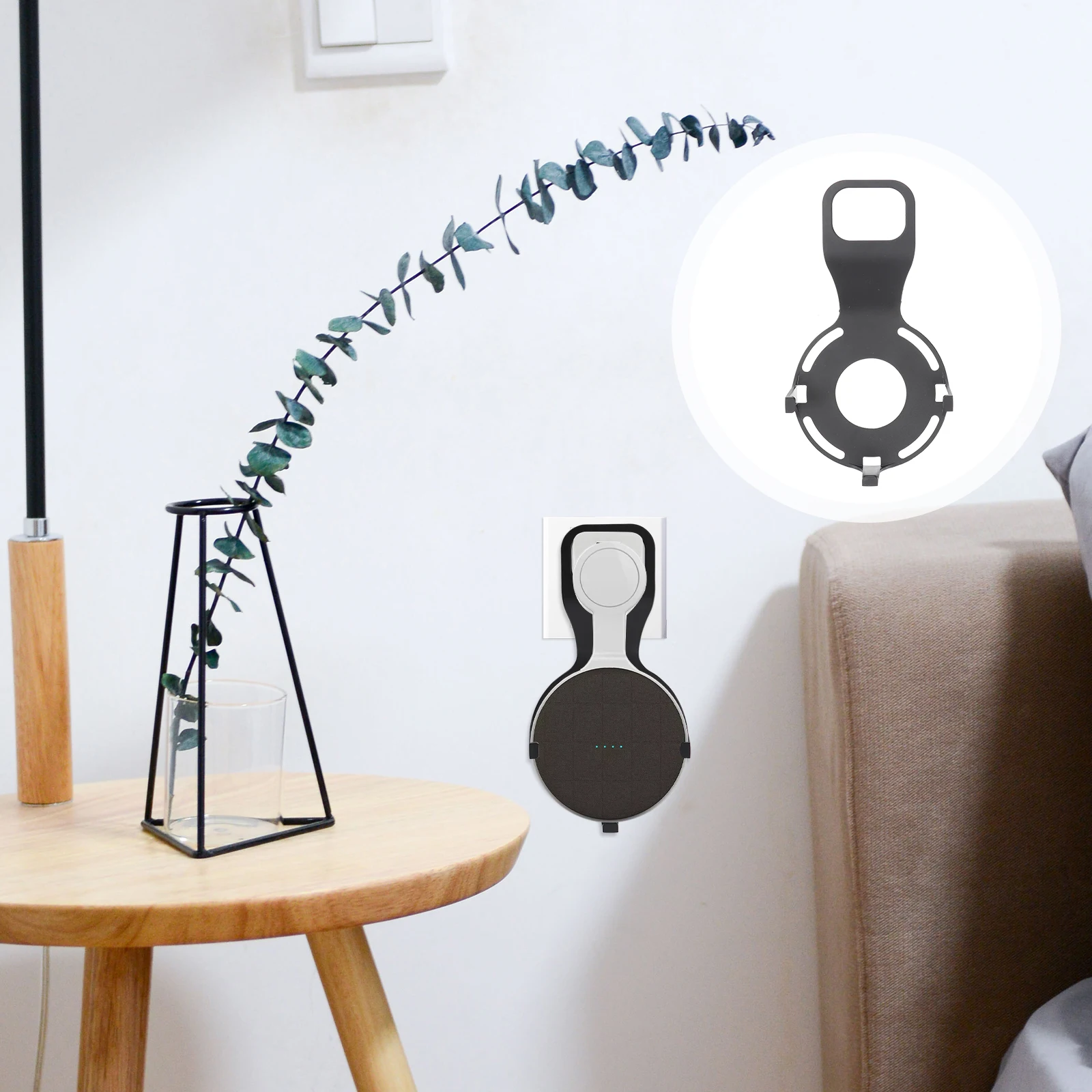 

Holder Black Plastic Shell Non Punch Holder Smart Speaker Bracket Compatible 2 Speaker Accessories