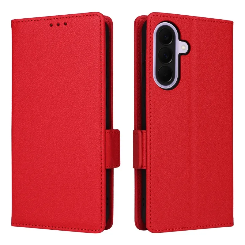 For Samsung Galaxy A37 Artificial leather shell with lychee pattern foldable silicone soft Cover For Samsung Galaxy A17 A57 Case