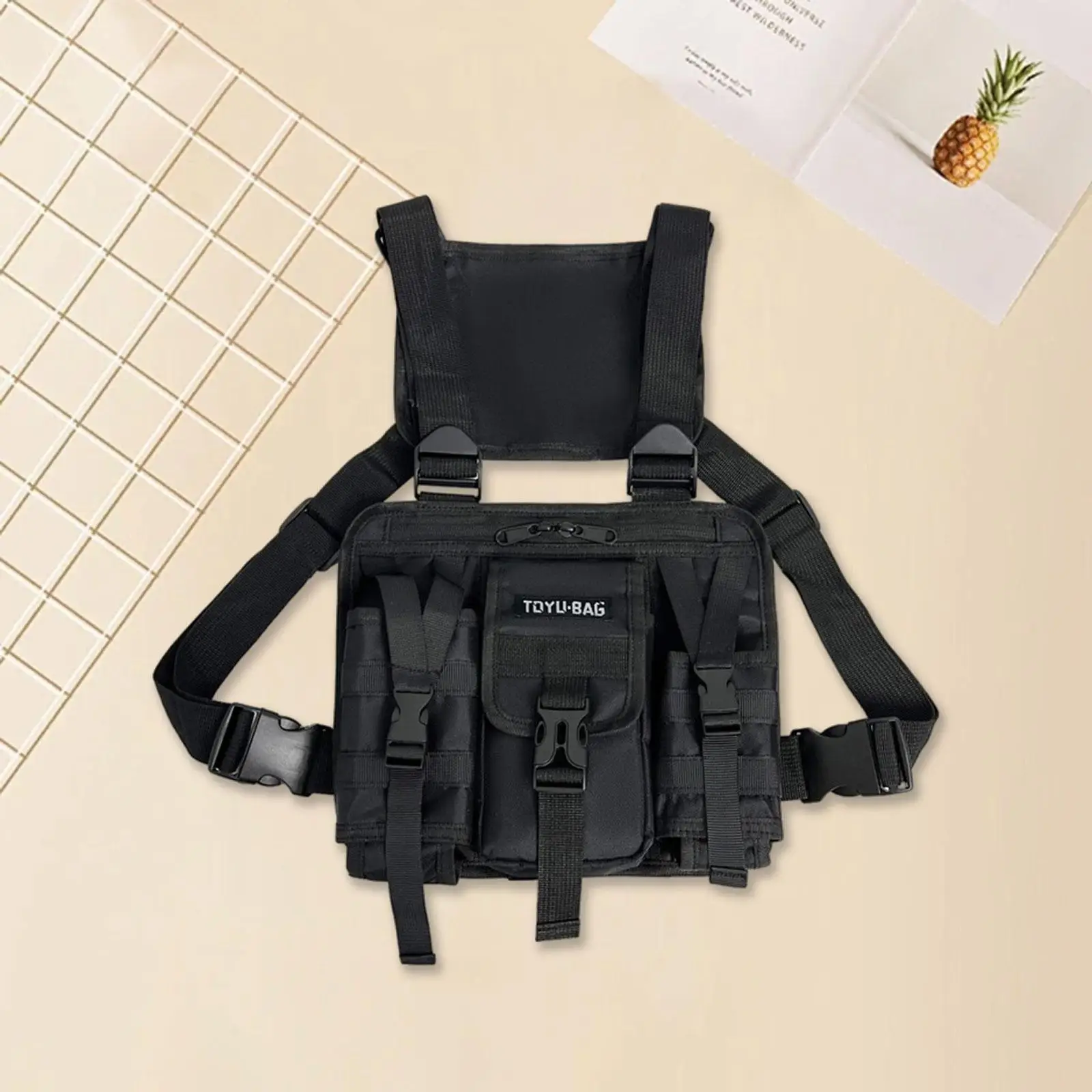 Sports Chest Bag Outdoor Training for Men and Women Portable Front Running Vest Bag for Running Cycling Travel Workouts Camping