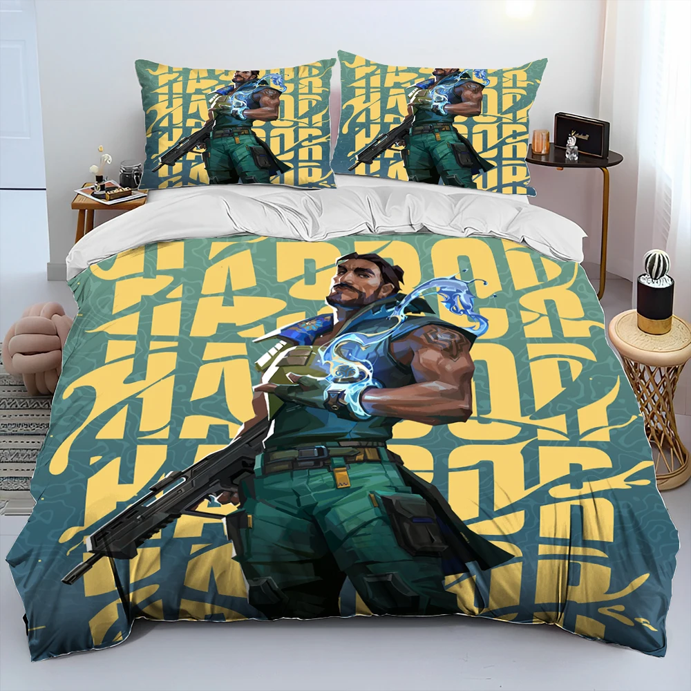 3D Print Game V-VALORANT Cartoon Bedding Set Boys Girls Twin Queen King Size Duvet Cover Pillowcase Bed boys Adult Home Textiles