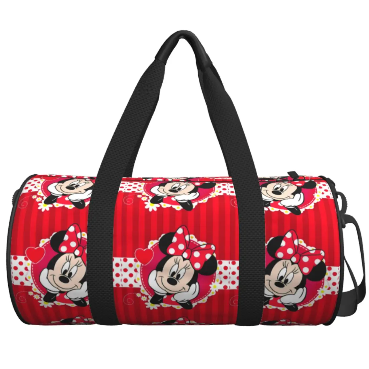 

Дорожная сумка с принтом Минни Маус в полоску, большие спортивные сумки, мужская спортивная сумка выходного дня на заказ, модная винтажная сумка для фитнеса