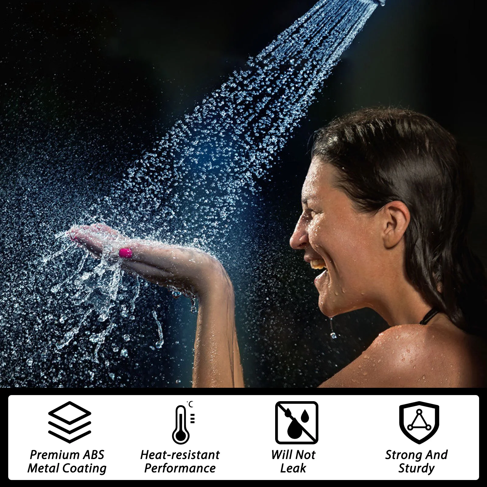 LED Shower Head 7 Color Light Automatically Changing LED Showerhead 6 inches LED Rainfall Shower Head Romantic LED Light Shower