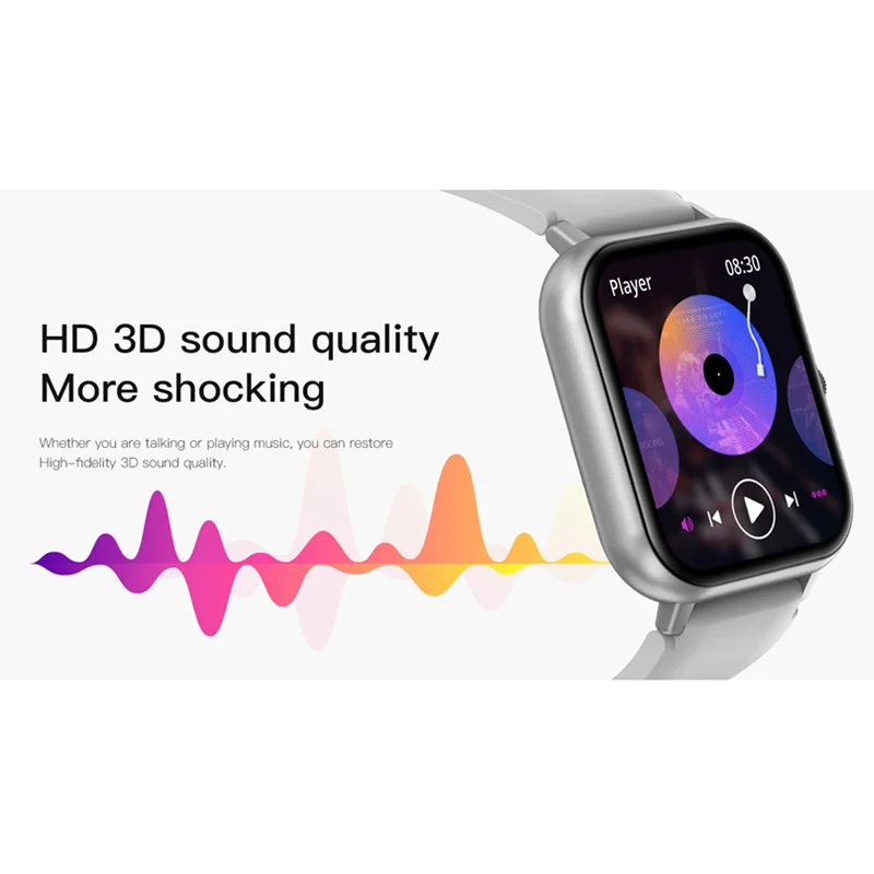 Smartwatch Męski Damski Połączenia Bluetooth Asystent Głosowy AI Zegarek na Rękę Zdalne Sterowanie Muzyką Ekran Kwadratowy 1,83 cala Monitor Aktywności Sportowej