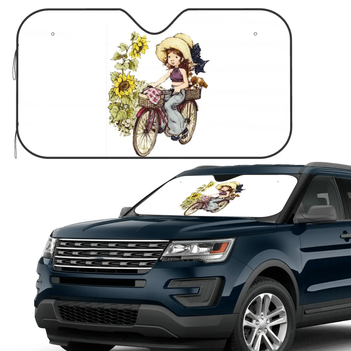 

Kawaii Sarah Kay Sunshade Windscreen Car Front Windshield Window Sun Visor Accessories Covers