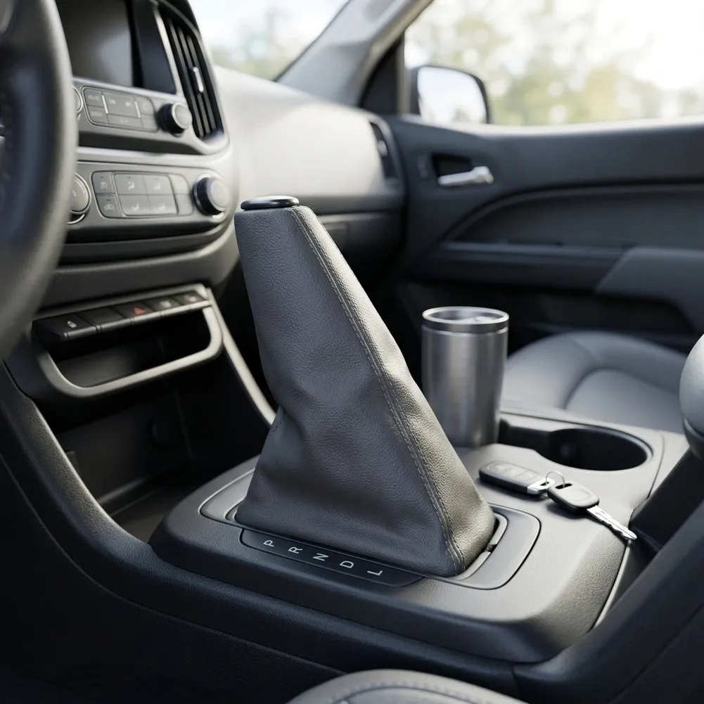 Transmission Lever Cap Gear Shift Knob Cover Artificial Leather Material Plastic And Leather Mix Daily Driving Use