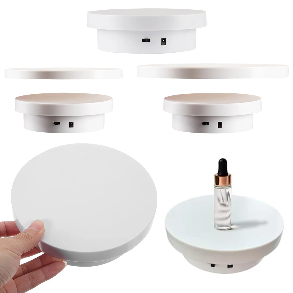 Présentoir Rotatif Électrique Colorable, Chargement USB, Support d'Exposition de Photographie, à Piles, pour Bijoux Modèles 3D