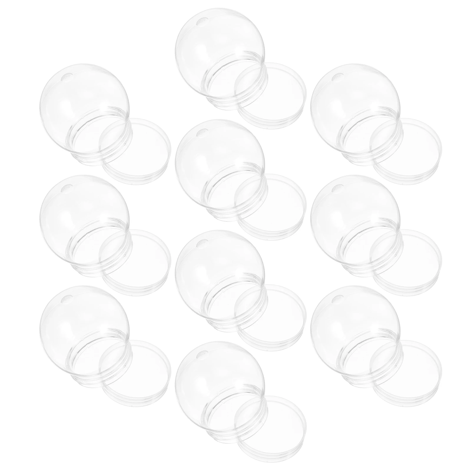 

10pcs Snow Accessories Clear Plastic Water Diy Christmas Crafts Making Kit Empty Ball Shape Globe Craft Supplies Round