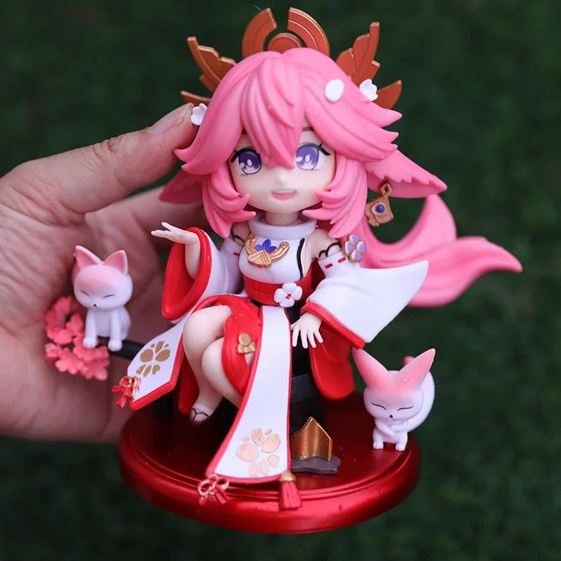 

Q Ver Game Genshin Impact Figure Yae Miko Hu Tao Kamisato Ayaka Ganyu Anime Figurine Doll Collection Model Toy Kids Kawaii Gifts