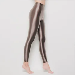 Glossy seamless high waist sexy tight leggings Women glitter workout sports yoga pants Fitness plus size gym trousers