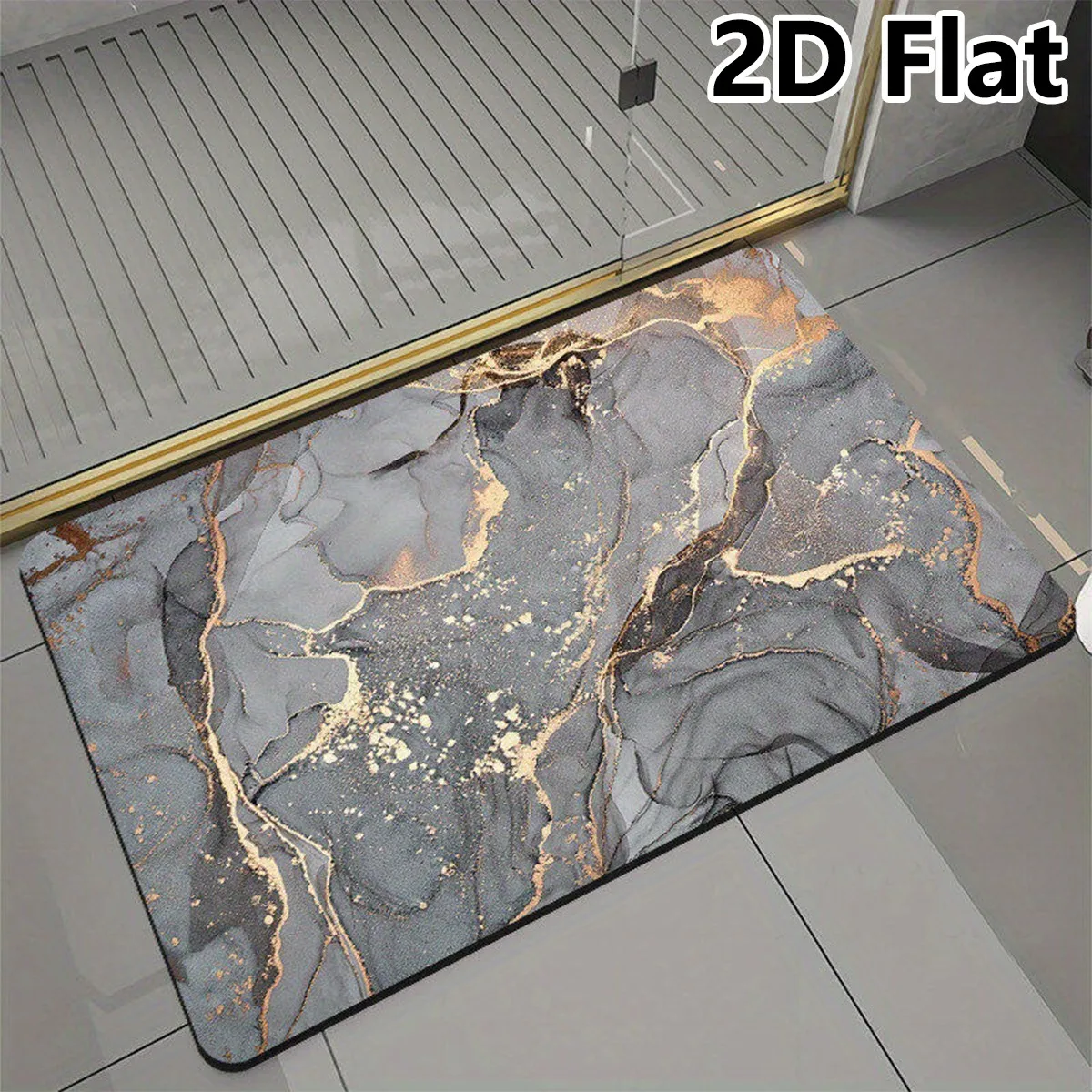 Diatom Mud Bath Floor Rug, Non-Slip Absorbent Mat with Rubber Base for Bathroom, Toilet, Kitchen and Home Entrance