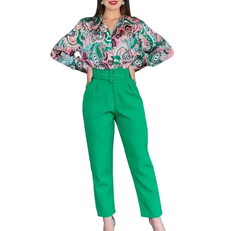 2 ชิ้นผู้หญิงชุด Dashiki แอฟริกันใหม่มาถึงฤดูใบไม้ผลิฤดูร้อนการจับคู่ชุด 2 ชิ้นชุดด้านบนและชุดกางเกงชุดเสื้อผ้า