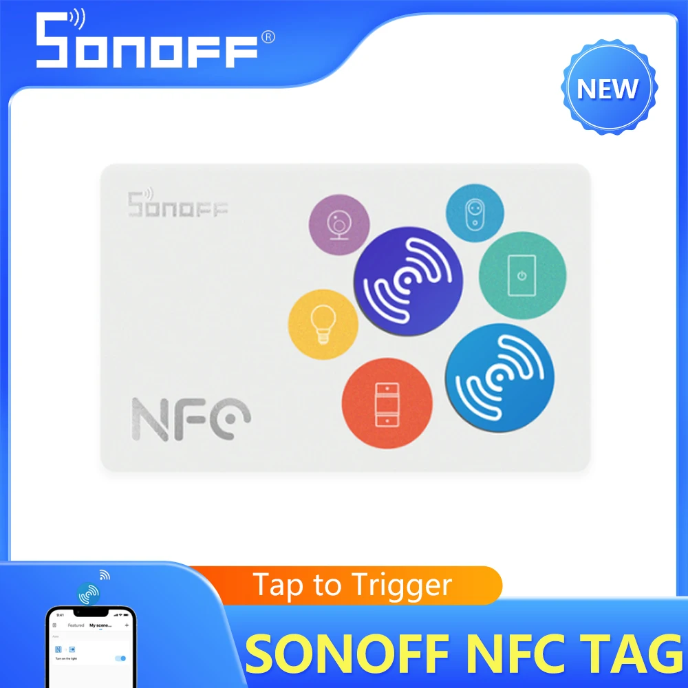 SONOFF NFC Tag 215 chip 540 bytes EWeLink Smart Tags Automation Shortcuts Tap to Trigger Compatible with NFC-enabled phones