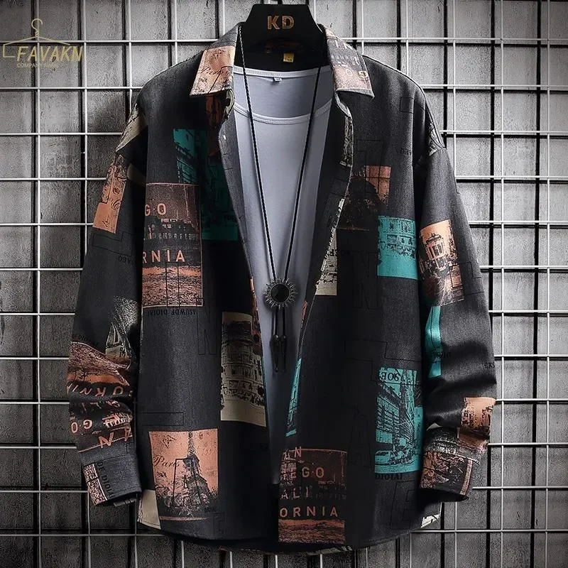 Casual Long-sleeved Shirt Men's New Hong Kong Style Thin Jacket Top