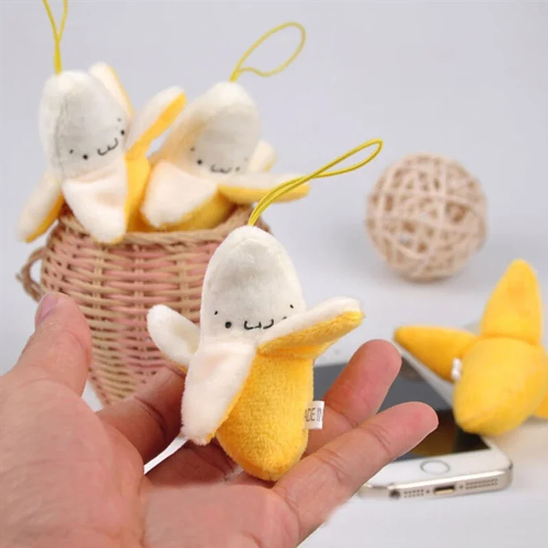 2pcs Banana Plush Dolls Plush Stuffed TOY Key Chain Cute Home Decor Children's Birthday Gift Plushing Tuffed Soft