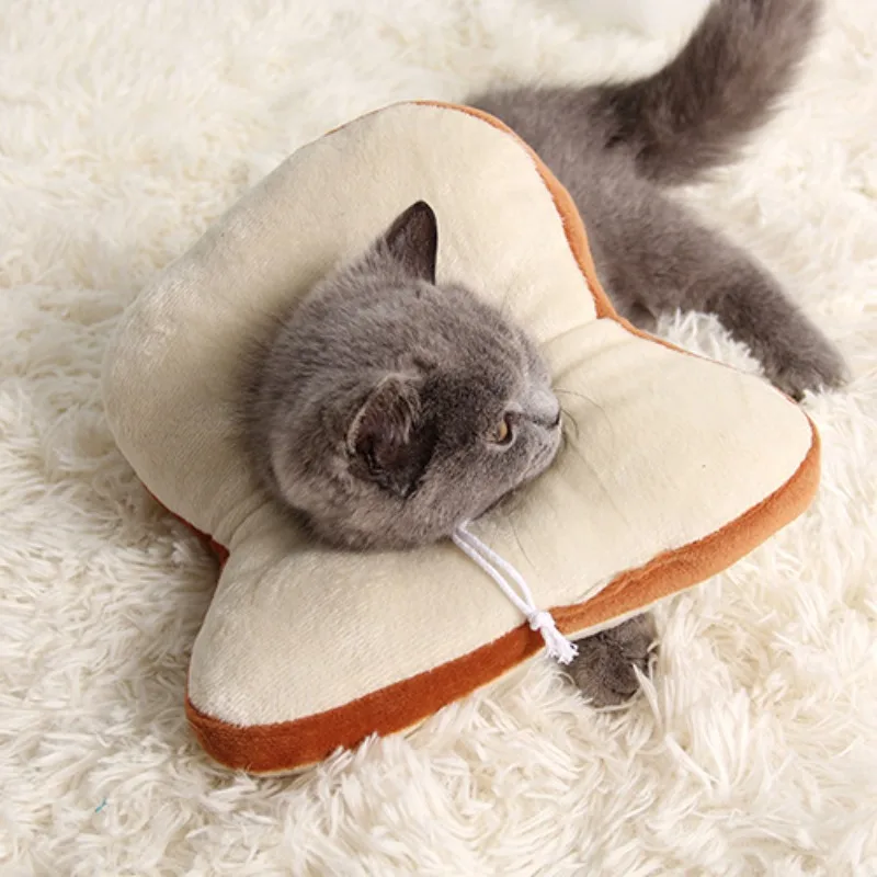 Soft Toast Avocado Shaped Cotton Pet Elizabethan Collar Dog Cat Adjustable Wound Healing Collar Prevent Bite Neck Ring for Pets