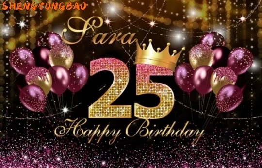 Adult Happy Birthday Party Backdrop Glitter Golden Dots Balloons Family Gathering Custom Photography Background Decor Banner