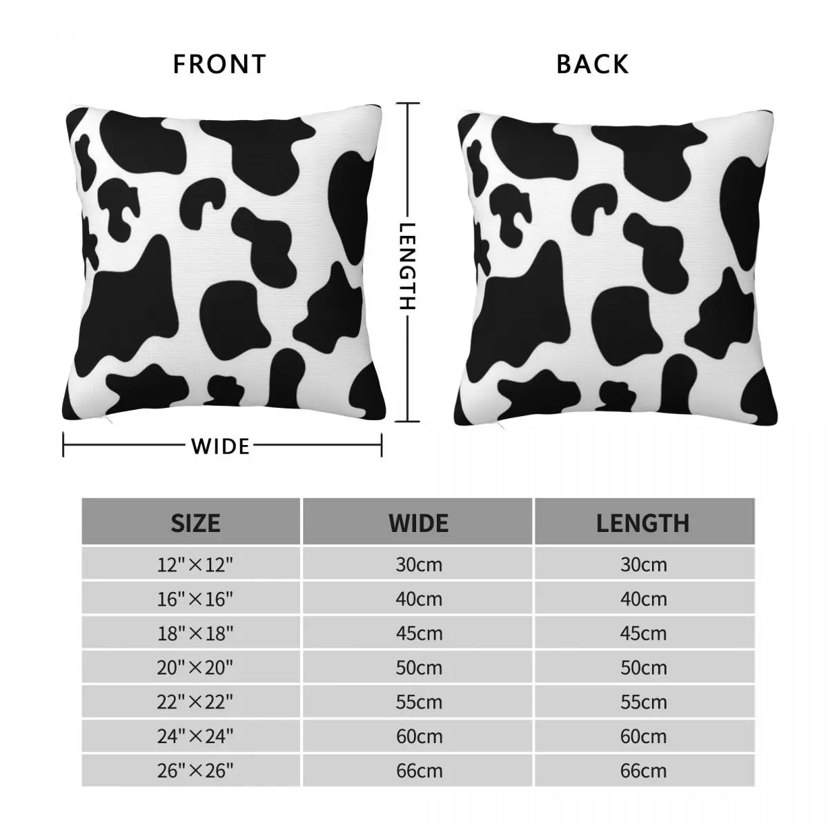 Cowhide Spots Square Pillowcase Polyester Linen Velvet Pattern Zip Decor Room Cushion Cover Wholesale 18