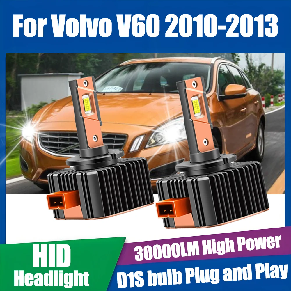 

2X 30000LM 6000K Белые светодиодные фары D1S Canbus 120 Вт Автоматические HID ксеноновые фары Plug&Play 12 В для Volvo V60 2010 2011 2012 2013