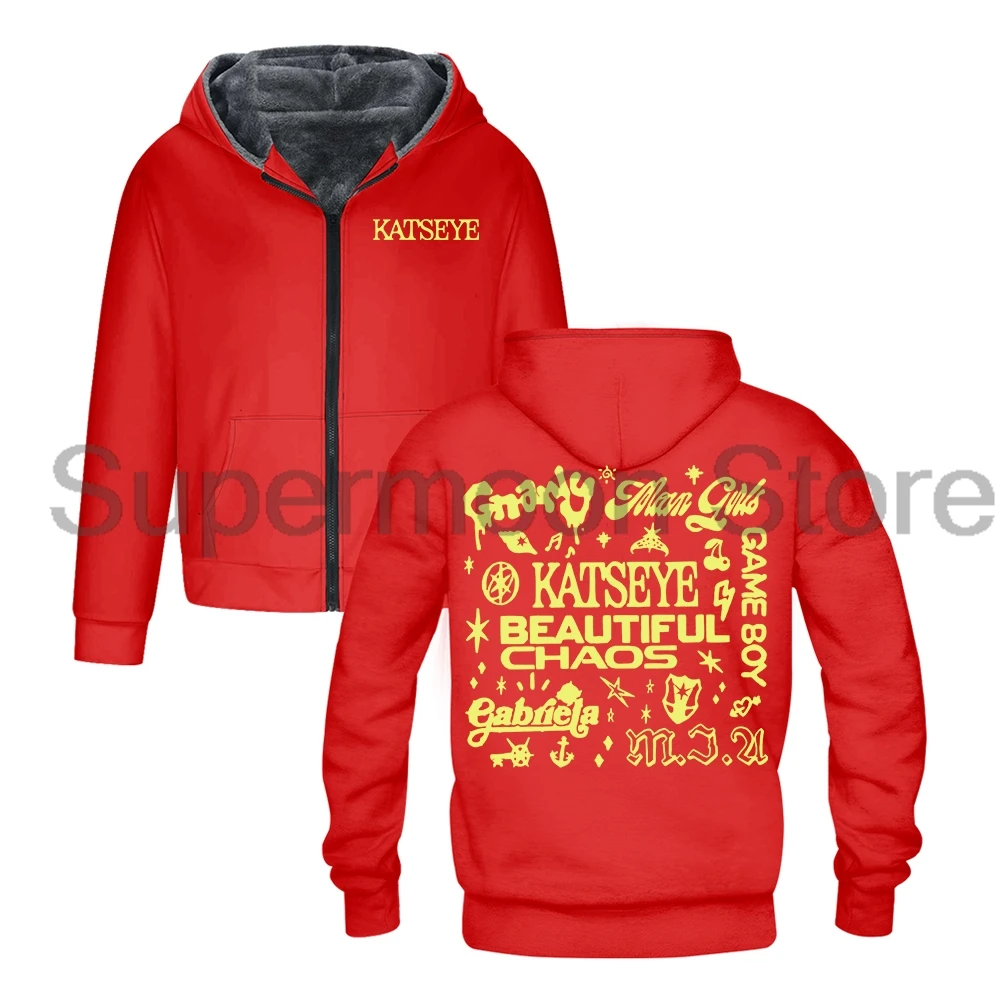 سترة Kpop Katseye Beautiful Chaos Album Merch بسحاب وأكمام طويلة ملابس الشارع الشهير للرجال والنساء معطف شتوي سترات