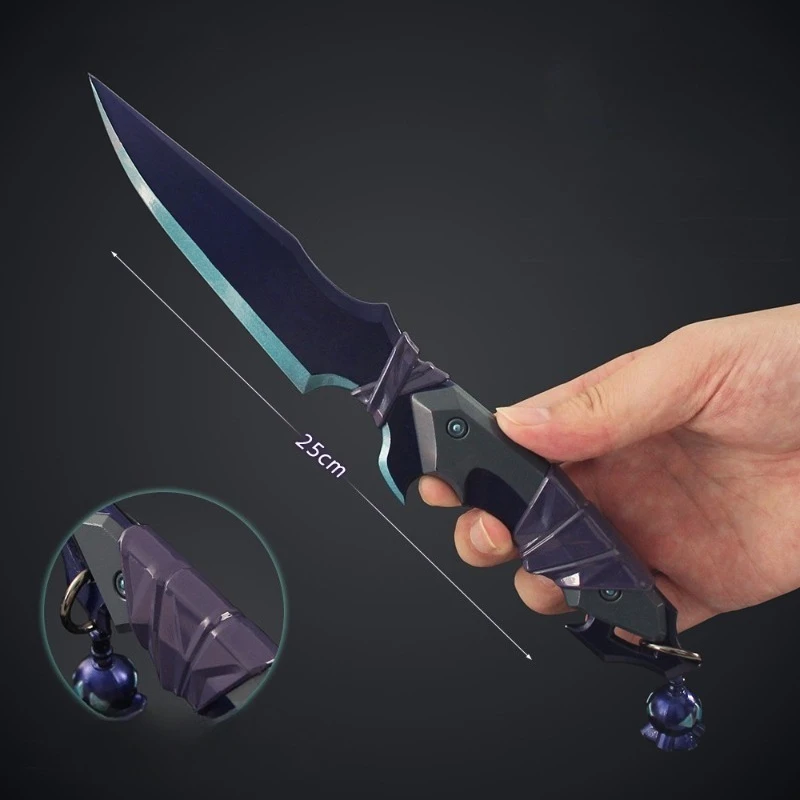 25 cm/9,84 pollici Valorant Shadow Coltello Modello Giocattolo in lega Gioco Collezioni fisiche Giocattolo Ornamento Display da tavolo Regali per il compleanno del ragazzo