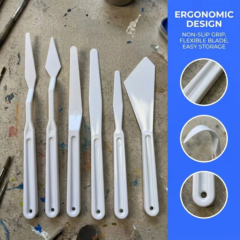 Painting Knife Palette - 6 Parça Plastik Palet Bıçağı Seti,