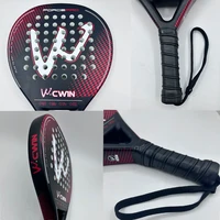 Cwin Paddle Racket Carbon Fiber Soft EVA Face for Adult Prefessional Training Tennis Paddle Racquet with Padel Shovel Protector 4